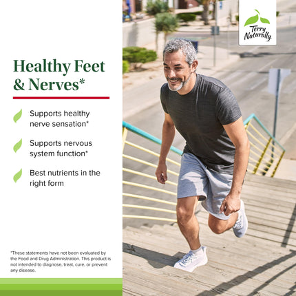 Terry Naturally Healthy Feet & Nerves – Vegan Nerve & Circulation Support with Bioactive B12 & Boswellia Serrata – 240 Capsules (Pack of 2)