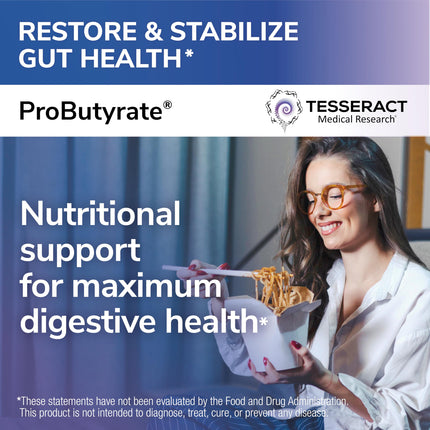 ProButyrate Gut Health Supplement by Tesseract Medical Research – 600mg, 120 Capsules