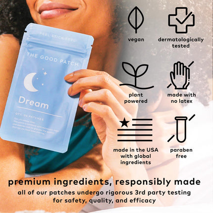 The Good Patch Plant Powered Sleep Support – Melatonin Dream Patch (16 Total Patches)