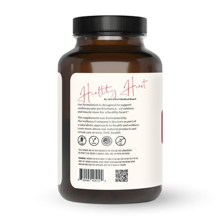 The Wellness Company Healthy Heart - Cardiovascular Strength, Blood Flow, Nitric Oxide Production & Healthy Cholesterol Levels | 120ct (2 Month Supply)