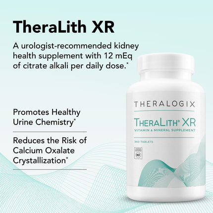 Theralogix TheraLith XR Vitamin & Mineral Supplement - Supports Urine Chemistry & Calcium Oxalate Balance | NSF Certified | 360 Tablets