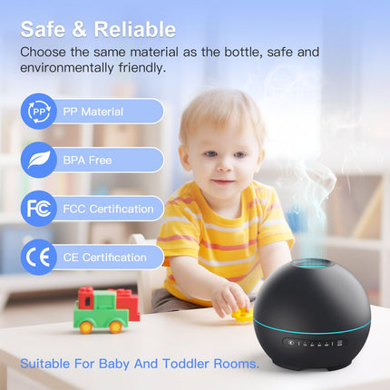 THIMONES 2 Pack Essential Oil Diffuser – 200ml Ultrasonic, 4 Timers, 7 Colors