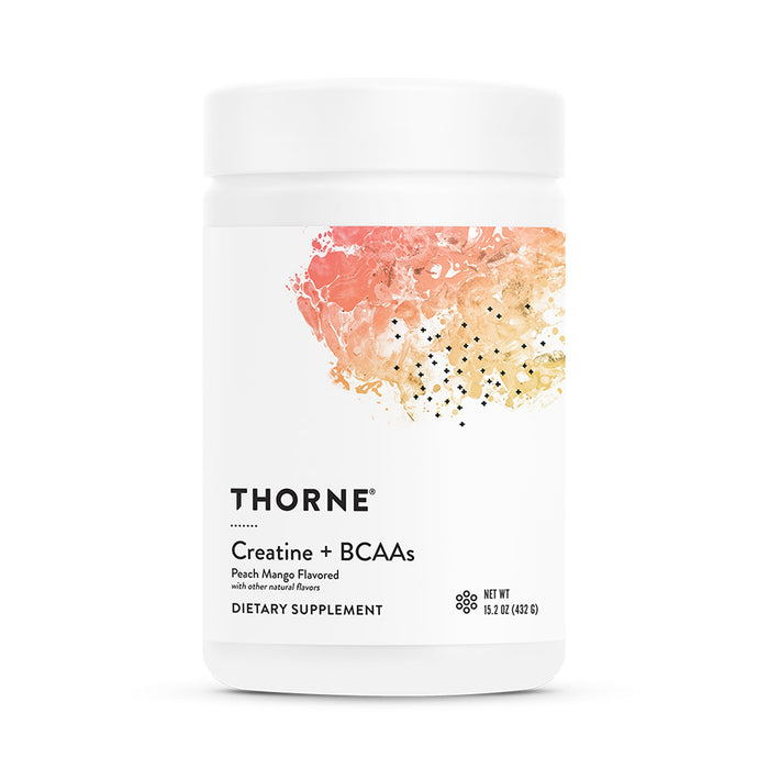THORNE Creatine + BCAAs Powder – Peach Mango, NSF Certified for Sport – 30 Servings