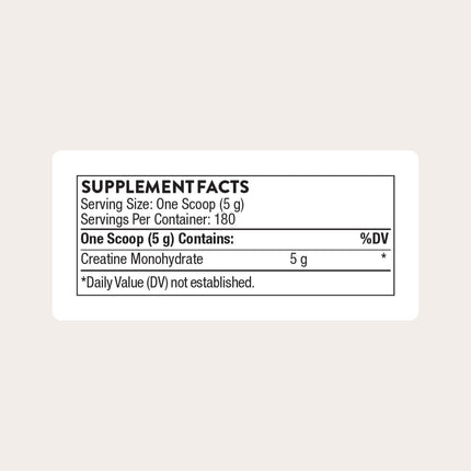 THORNE Creatine – Micronized Creatine Monohydrate Powder, 5 g Serving, 180 Servings, NSF Certified for Sport