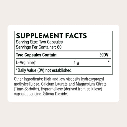 THORNE L-Arginine Sustained Release (Perfusia-SR) - Heart Support, Nitric Oxide & Blood Flow - 60 Servings