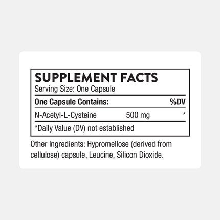 THORNE NAC 500mg – N-Acetylcysteine (180 Capsules) | Supports Respiratory Health, Immune Function & Detox