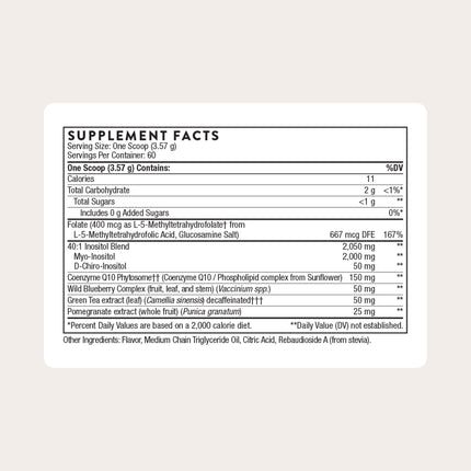 THORNE Ovarian Care – Inositol, CoQ10 & Polyphenols for Women’s Health – Mixed Berry, 7.55 oz, 60 Servings