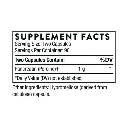 THORNE Pancreatic Enzymes (Dipan-9) – Digestive Support & Nutrient Absorption, 180 Capsules (90 Servings)