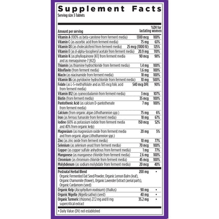 New Chapter Postnatal Vitamins – Lactation Support, Fermented D3, Organic (96 Count) | Non-GMO