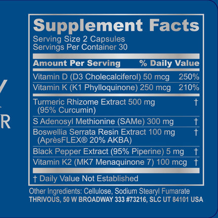 Thrivous Tenacity Arthroprotector – Joint & Bone Support (60 Vegan Capsules)