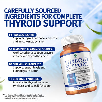1 Body Thyroid Support Supplement – 90-Day, 3 Pack (Non-GMO Vegetarian)