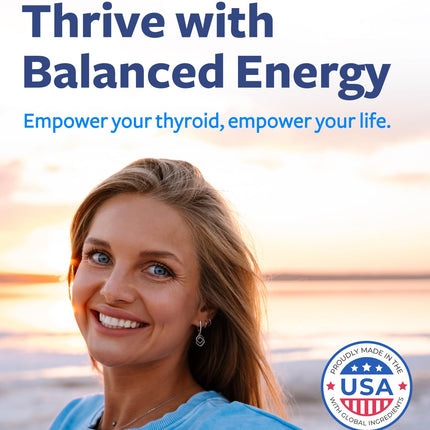 Thyroid Support with Iodine - 180 Capsules (Non-GMO) – 90 Day Supply