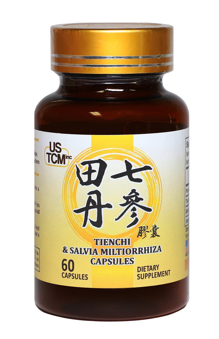 Tienchi Danshen Capsules – Pseudoginseng, Notoginseng, Sanqi, Red Sage 500mg, 60 Veg Capsules, Made in USA