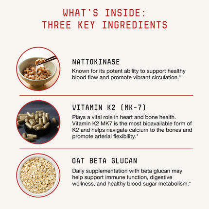 Toku Flow, Functional Daily Powder with 10,800 FU Soy-Free Nattokinase, Vitamin K2 MK7 & Oat Beta Glucan, Plant-Based Formula, Chocolate Flavor, 30 Packets