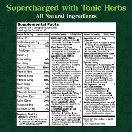 Dragon Herbs Tonic Alchemy Superfood Greens Powder with 91 Ingredients | 30 Servings