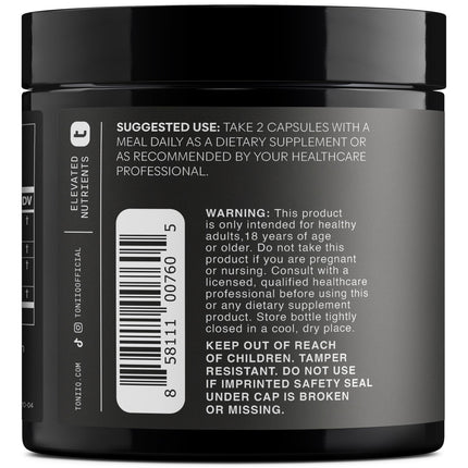 Toniiq Ashwagandha 40:1 Extract – 25% Withanolides | 120 Capsules