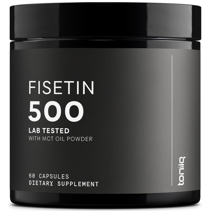 Toniiq Ultra High Purity Fisetin 500mg | 98%+ Purified, MCT-Enhanced Absorption | 60 Capsules