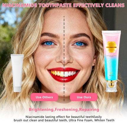 Niacinamide Whitening Toothpaste for Adults | Teeth Whitening Toothpaste | Brilliant Smile 3.53oz