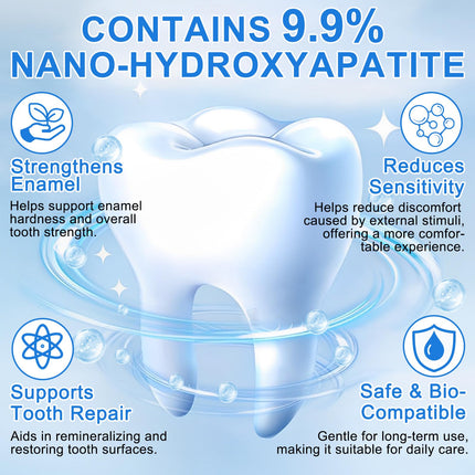 9.9% Hydroxyapatite Toothpaste for Enamel Protection, Whitening & Sensitivity Relief | Natural Peppermint