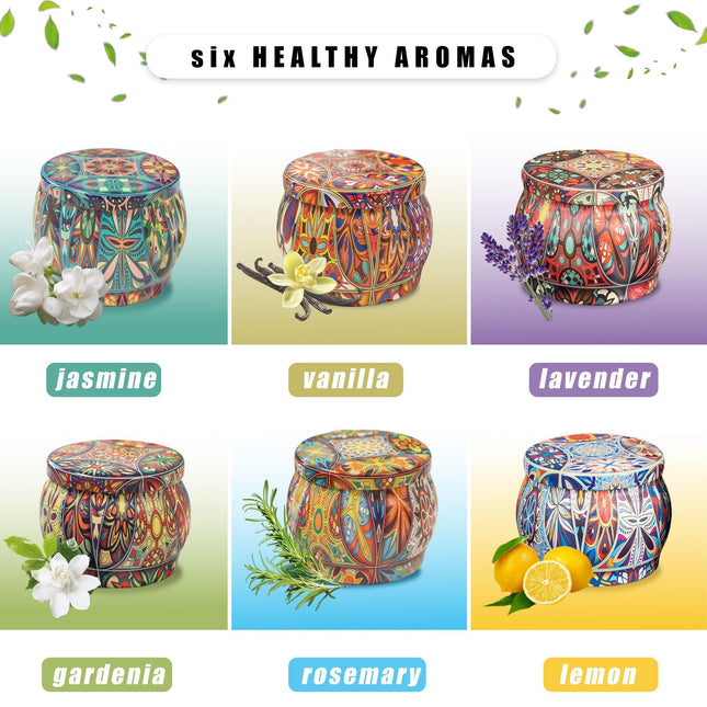 Topadorn 6-Pack Scented Candles Gift Set | Soy Wax Aromatherapy for Home & Relaxation