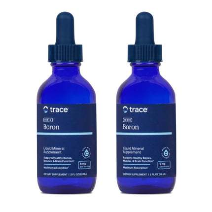 Trace Minerals Ionic Boron — Liquid Boron for Bone & Muscle Support (2 oz, 2 Pack)