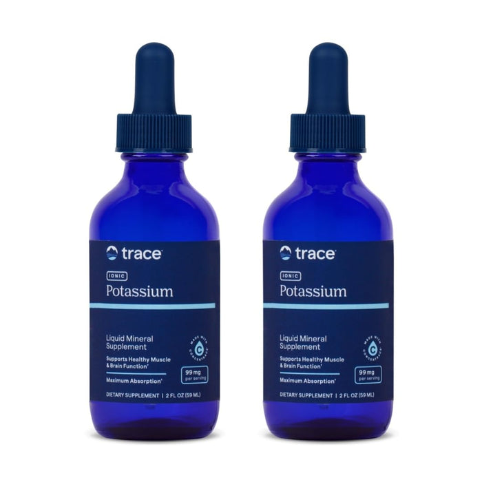 Trace Minerals Ionic Potassium with Magnesium | Liquid Potassium Supplement for Easy Mineral Absorption – Supports Brain & Muscle Health | 2 fl oz (2 Pack, 66 Servings)