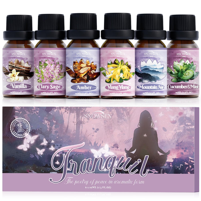 Tranquil Diffuser Oils – SNOWSEN Essential Oil Set for Diffusers, Soap & Candle Making