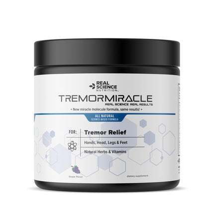 Real Science Nutrition Tremor Miracle – Essential Tremor Herbal Powder (Grape, 13.4 oz)