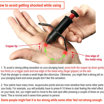 Trigger Point Stimulator Tool - Electric Current Sensation with No Needles No Battery (2 Packs)