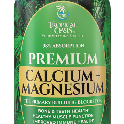 Tropical Oasis Liquid Calcium Magnesium – 98% Absorption – 32 Fl Oz (64 Serv)