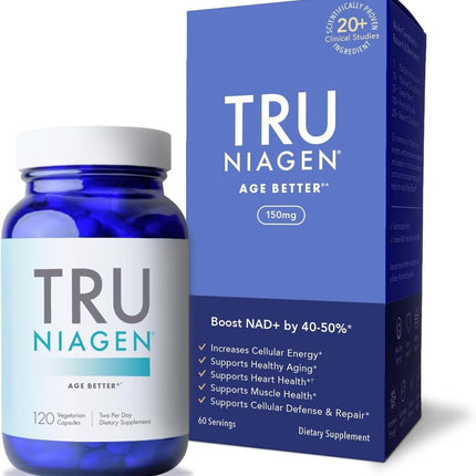 TRU Niagen NAD+ Supplement for Cellular Energy, Brain & Muscle Support | 60 Servings, 300 mg