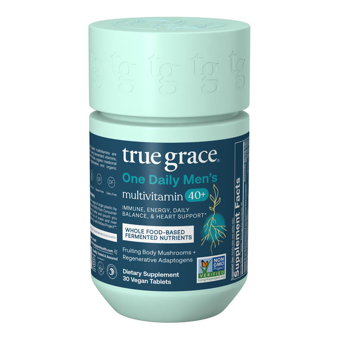 True Grace Men's 40+ Multivitamin – Fermented Minerals, Organic Adaptogens & Mushrooms