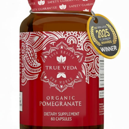 True Veda Organic Pomegranate Extract Supplement – USDA Organic, 60 Vegan Capsules