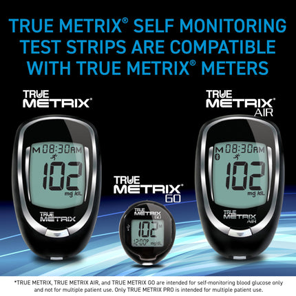 TRUE METRIX Test Strips 100-Count | 0.5µL Sample, TRIPLE SENSE Technology