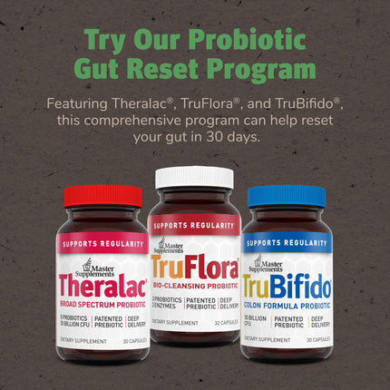 TruFlora Master Supplements – Probiotic & Enzyme Blend for Gut Health & Energy (64 Servings, Gluten Free)