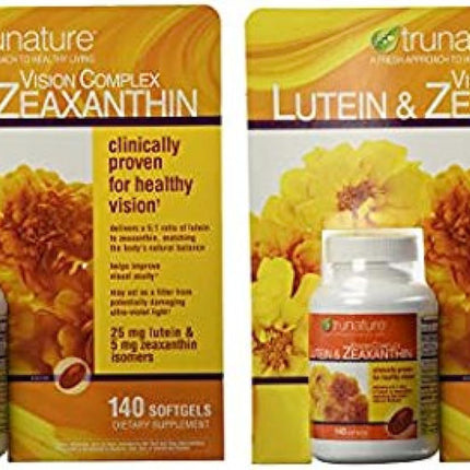 Trunature Vision Complex Lutein & Zeaxanthin Supplement, 140 Count (2 Packs) – Soy Free, Smaller Softgels