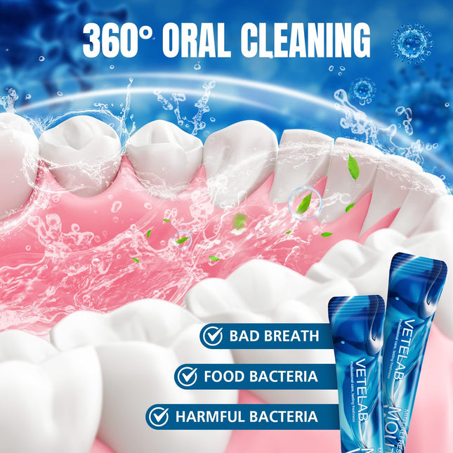 Portable Travel Mouthwash Packets – TSA-Approved 0.4oz, Alcohol-Free, Fluoride-Free, 60 Count
