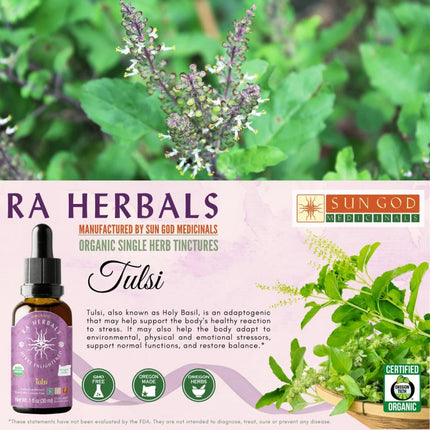 Organic Tulsi Tincture for STRESS, NERVOUS SYSTEM & MENTAL BALANCE
