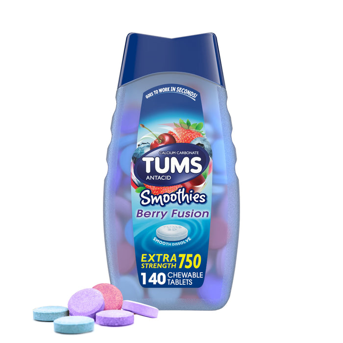 TUMS Antacid Smoothies Berry Fusion Extra Strength 750 – 140 Chewables
