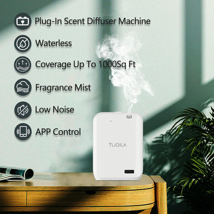 Tuqila Waterless Oil Diffuser – Cold Air Diffusion, 1000 sq.ft, APP Control
