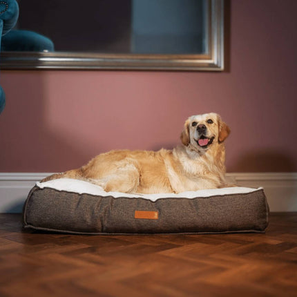 THE LINCOLN | LUXURY TWEED FLAT PILLOW DOG BED
