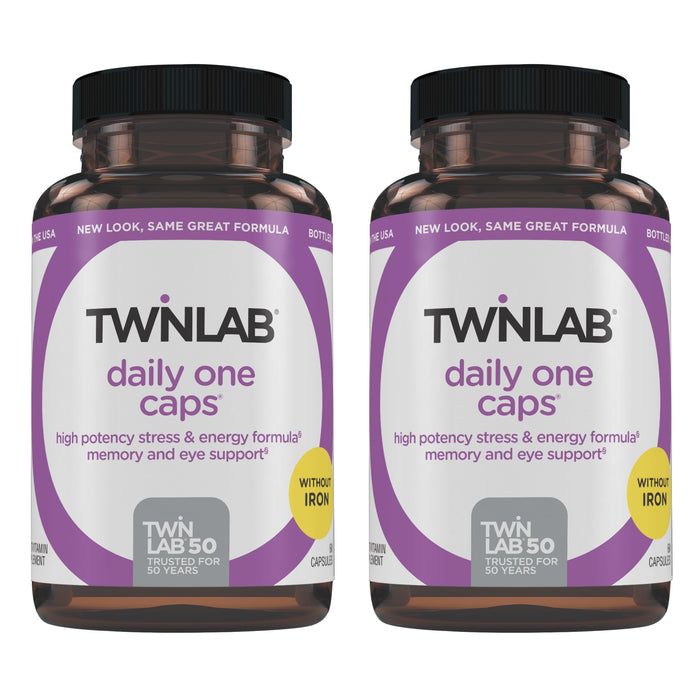 Twinlab Daily One Caps Without Iron – Multivitamin with Zinc, B Vitamins & Magnesium | 60 Capsules (2-Pack)