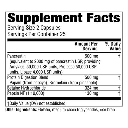 Twinlab Super Enzyme Caps – Digestive Enzymes for Constipation, 50 Caps (4-Pack)