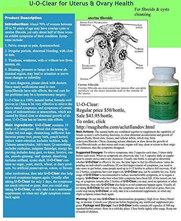 U-O-Clear Assure Ovary & Uterus Health - 500 mg - 60 Capsules | 19 Natural Herbs