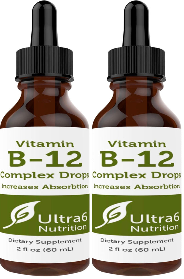 Ultra6 Nutrition Vitamin B12 Sublingual Drops – Methylcobalamin, Energy Support, 90-Day Pack (Pack of 2)