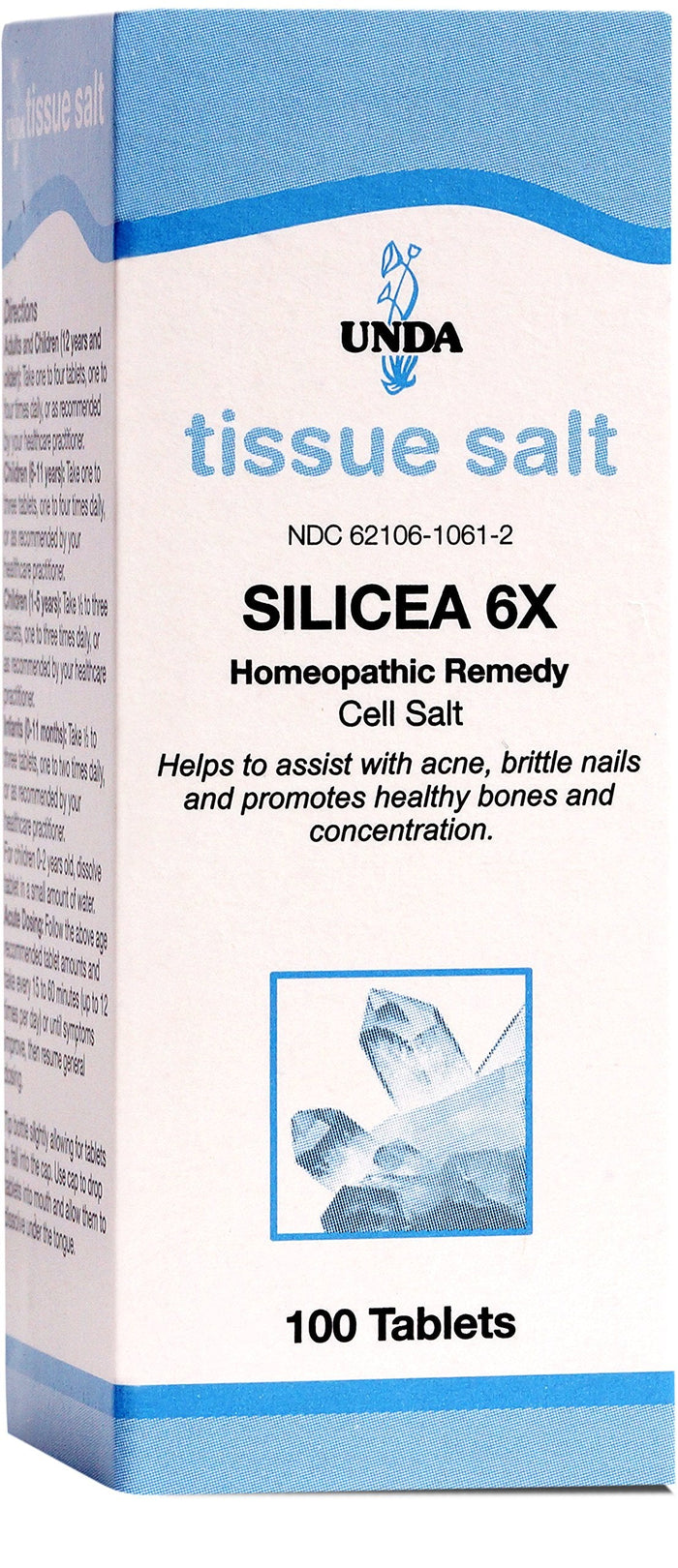 UNDA Silicea 6X Salt – Homeopathic Remedy for Acne & Brittle Nails | 100 Tablets