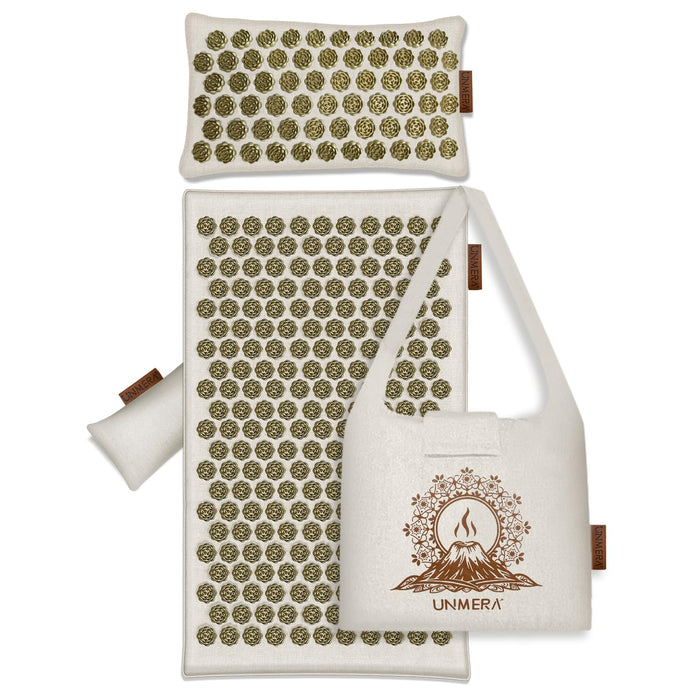 UNMERA Acupressure Mat & Pillow Set – Heat & Back Pain Relief