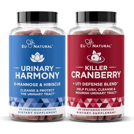 Urinary Tract Supplement Duo: Urinary Harmony + Killer Cranberry | 2 x 60 ct