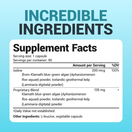 Dr. Berg Sea Kelp Enhanced Iodine – 200 mcg, 90 Capsules