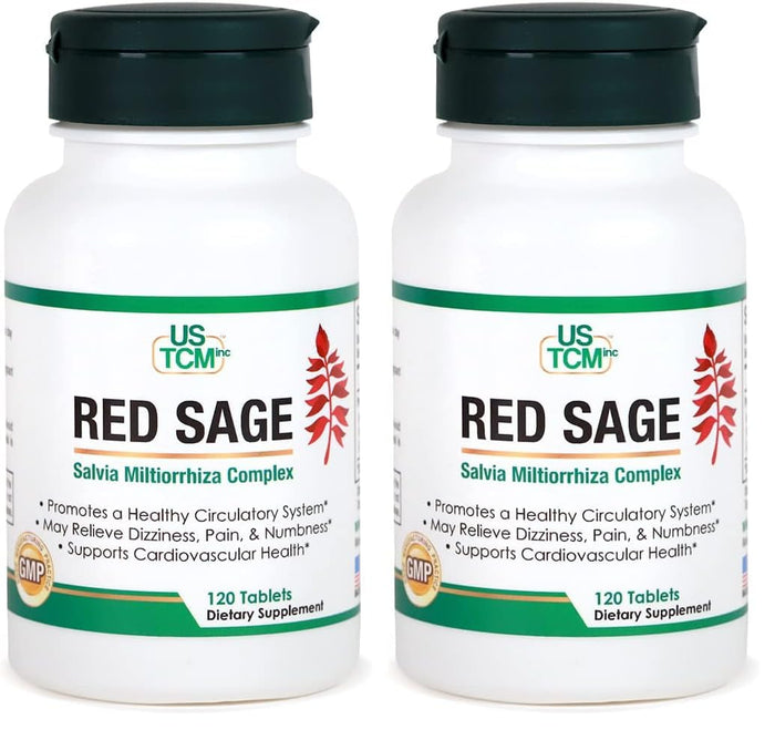 USTCM Red Sage Complex Tablets – Salvia Miltiorrhiza 120 Tablets (Pack of 2)